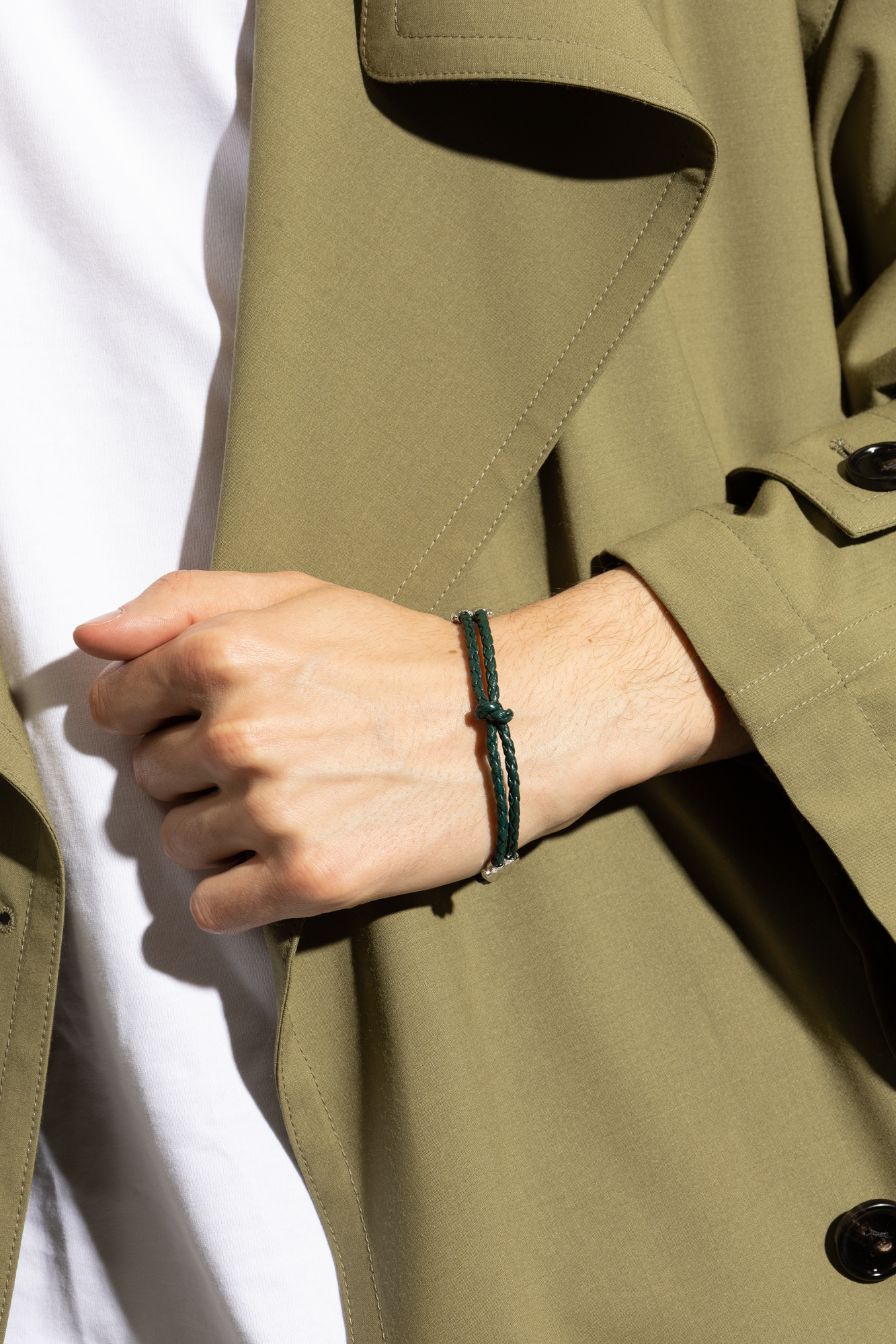 ブレスレット Bottega Veneta Grass Green Nappa Leather Twist Bracelet Men's Bracelets | Bottega Veneta® SE